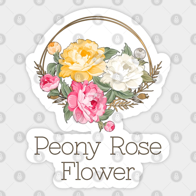 Spring flowers -Peonies-Garten flowers -Peony-Spring Peony Rose-Peony Rose Flower- Vintage Pink Peonies Sticker by KrasiStaleva